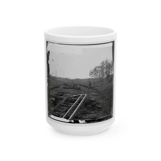 Virginia. Tracks Of The Orange & Alexandria Railroad, Destroyed By The Confederates Between Bristow Station And The Rappahannock (U.S. Civil War) White Coffee Mug-15oz-Go Mug Yourself