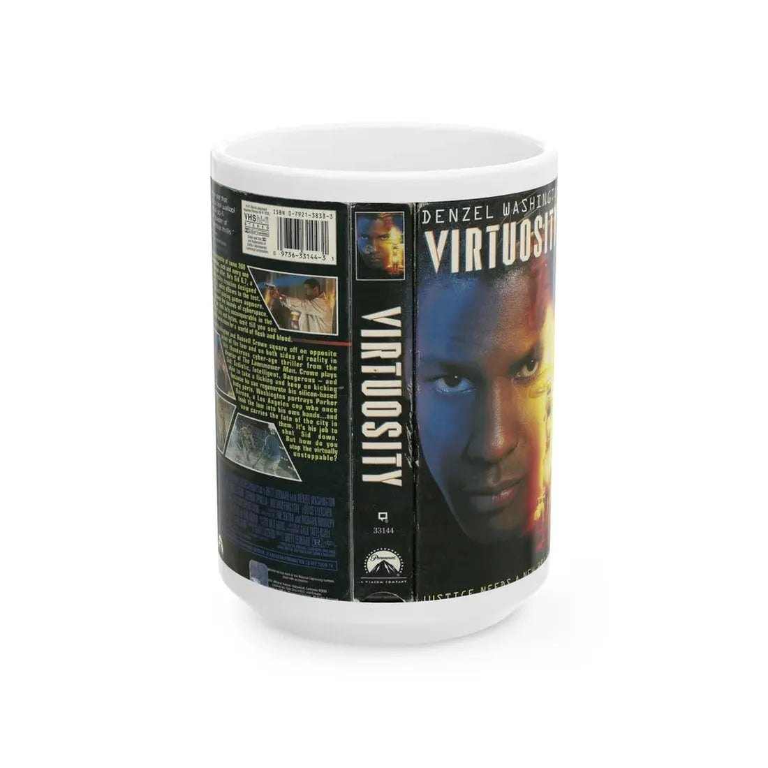 VIRTUOSITY (VHS COVER) - White Coffee Mug 15oz - Go Mug Yourself