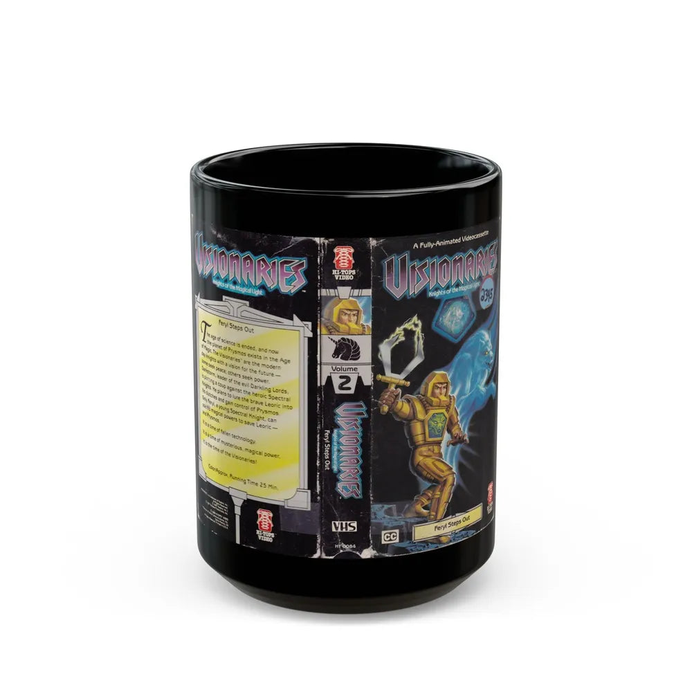 VISIONARIES KNIGHTS OF THE MAGICAL LIGHT FERYL STEPS OUT (VHS COVER) - Black Coffee Mug-15oz-Go Mug Yourself