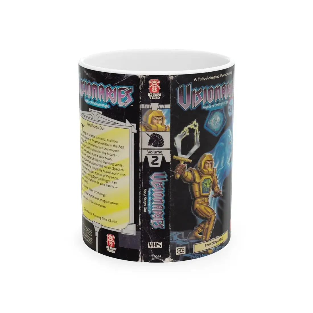 VISIONARIES KNIGHTS OF THE MAGICAL LIGHT FERYL STEPS OUT (VHS COVER) - White Coffee Mug 11oz - Go Mug Yourself