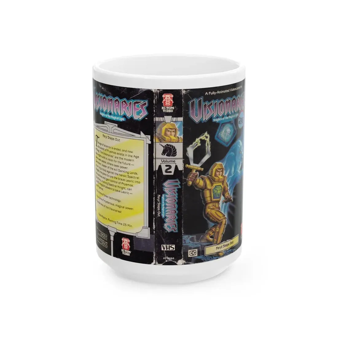 VISIONARIES KNIGHTS OF THE MAGICAL LIGHT FERYL STEPS OUT (VHS COVER) - White Coffee Mug 15oz - Go Mug Yourself