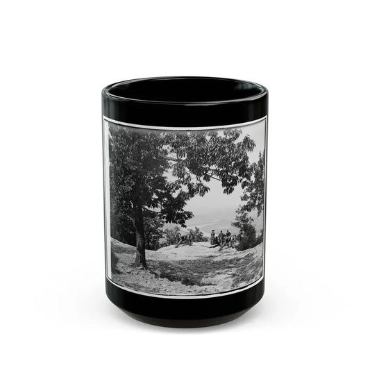 Visitors Observing View From Point At Chickamauga And Chattanooga National Military Park (U.S. Civil War) Black Coffee Mug 15oz - Go Mug Yourself