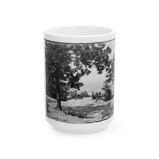 Visitors Observing View From Point At Chickamauga And Chattanooga National Military Park (U.S. Civil War) White Coffee Mug 15oz - Go Mug Yourself