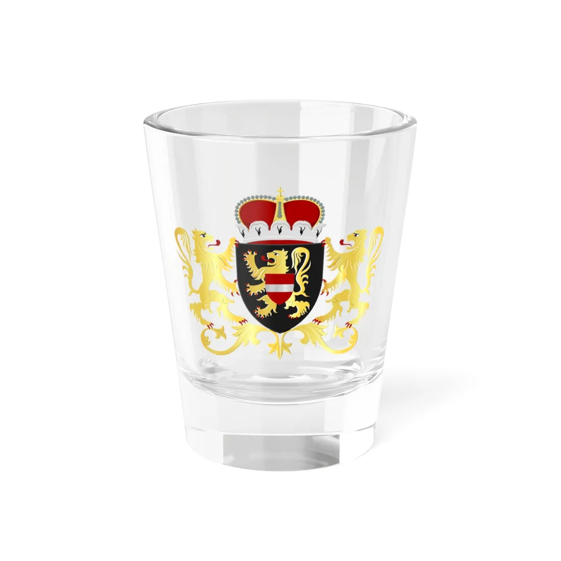 Vlaams Brabant wapen (Belgium) (Coat of Arms) Shot Glass 1.5oz 1.5oz - Go Mug Yourself