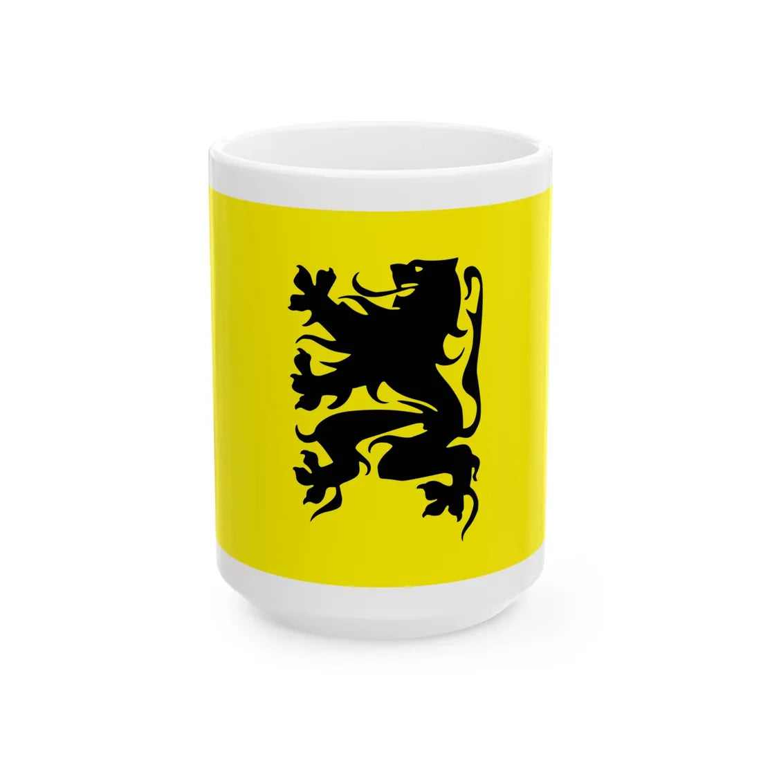 VlaamseStrijdvlag (Belgium) White Coffee Mug 15oz - Go Mug Yourself