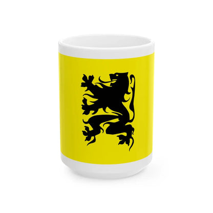 VlaamseStrijdvlag (Belgium) White Coffee Mug 15oz - Go Mug Yourself