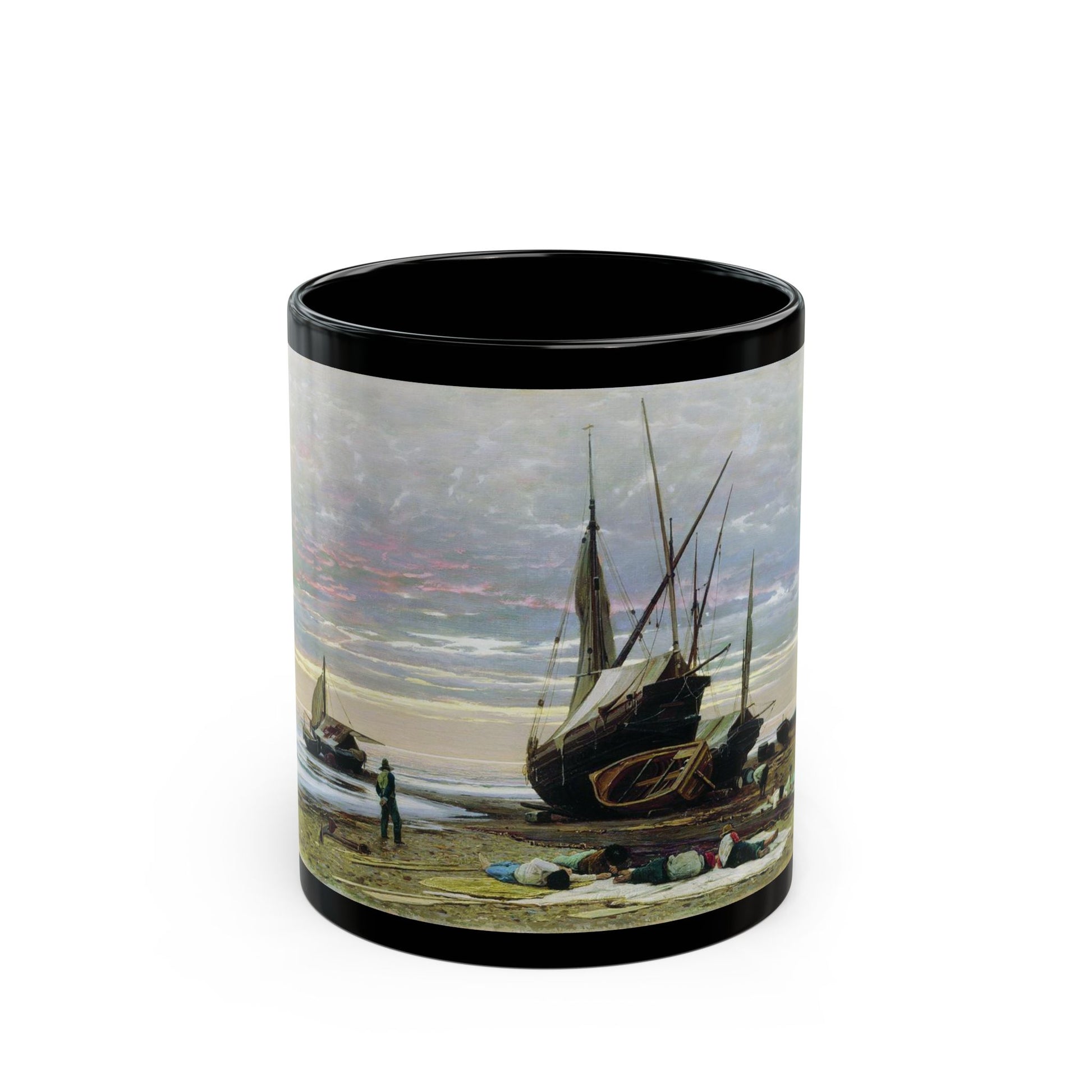 Vladimir Orlovsky (1842-1914) Evening Seashore - 1874 - Black Coffee Mug-11oz-Go Mug Yourself