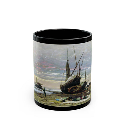 Vladimir Orlovsky (1842-1914) Evening Seashore - 1874 - Black Coffee Mug-11oz-Go Mug Yourself