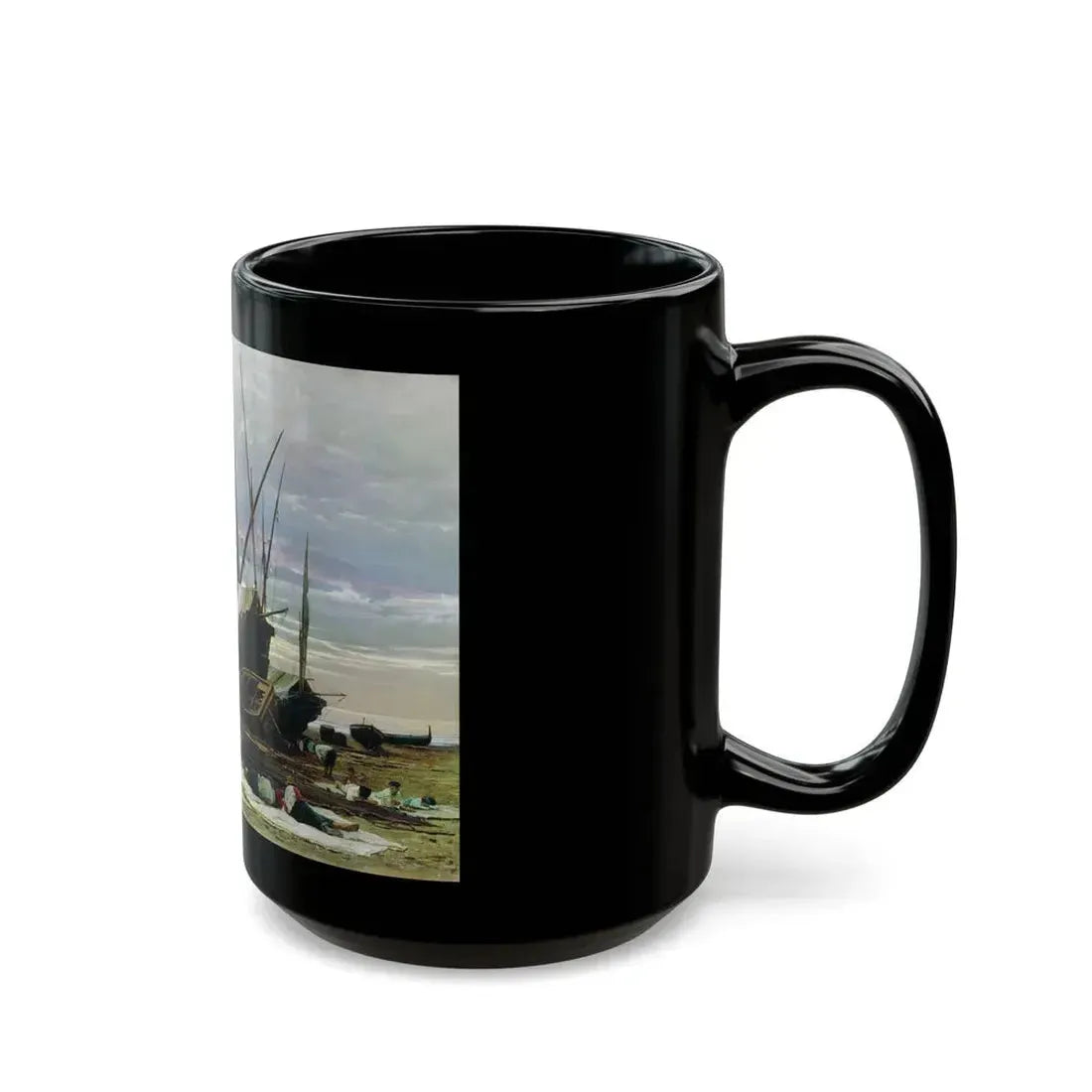 Vladimir Orlovsky (1842-1914) Evening Seashore - 1874 - Black Coffee Mug - Go Mug Yourself