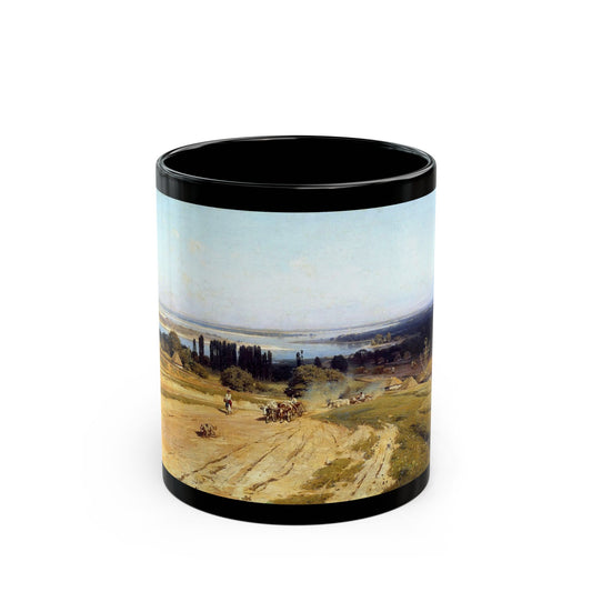Vladimir Orlovsky (1842-1914) Landscape in Ukraine - Black Coffee Mug-11oz-Go Mug Yourself