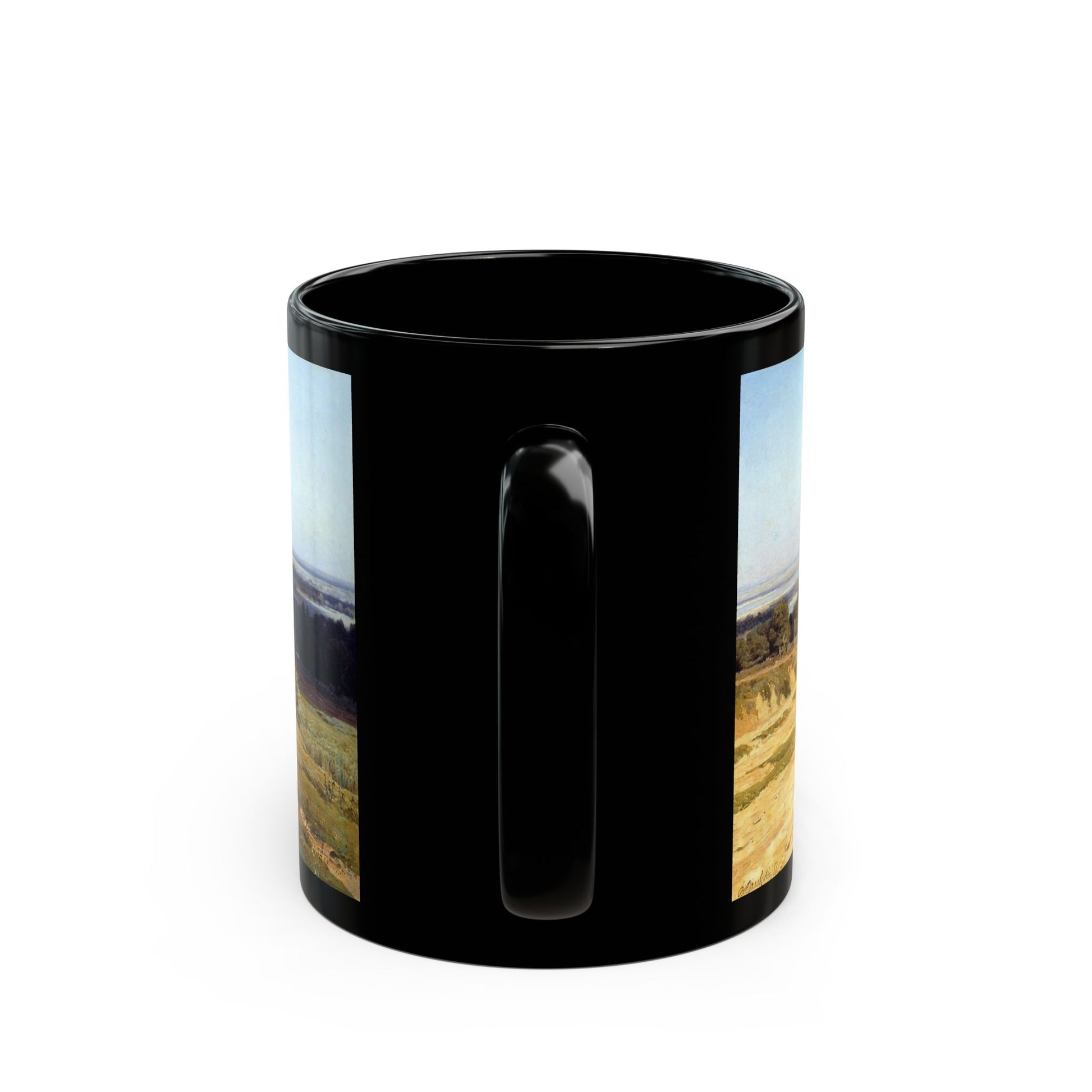 Vladimir Orlovsky (1842-1914) Landscape in Ukraine - Black Coffee Mug-Go Mug Yourself