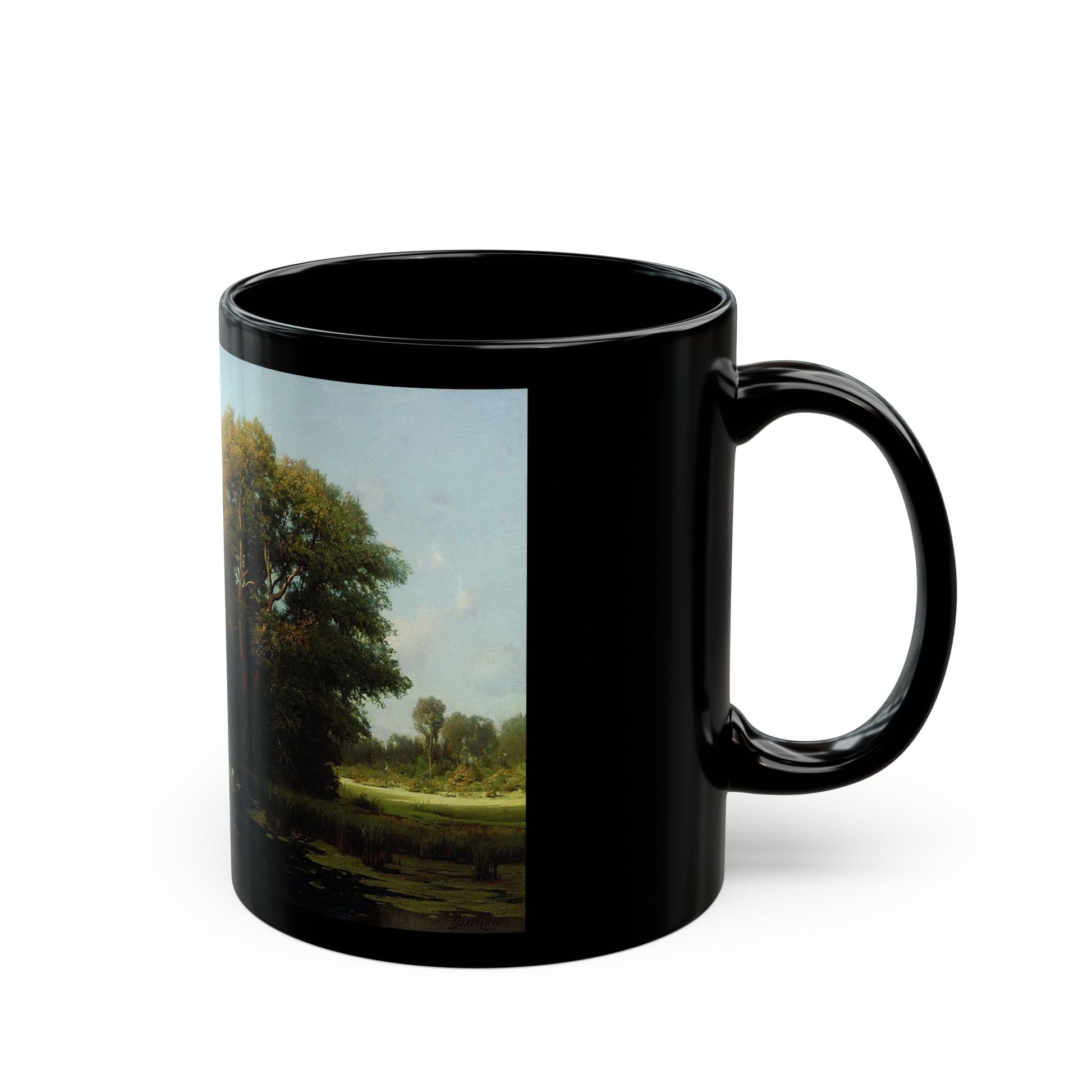 Vladimir Orlovsky (1842-1914) Landscape with Marsh - Black Coffee Mug-Go Mug Yourself