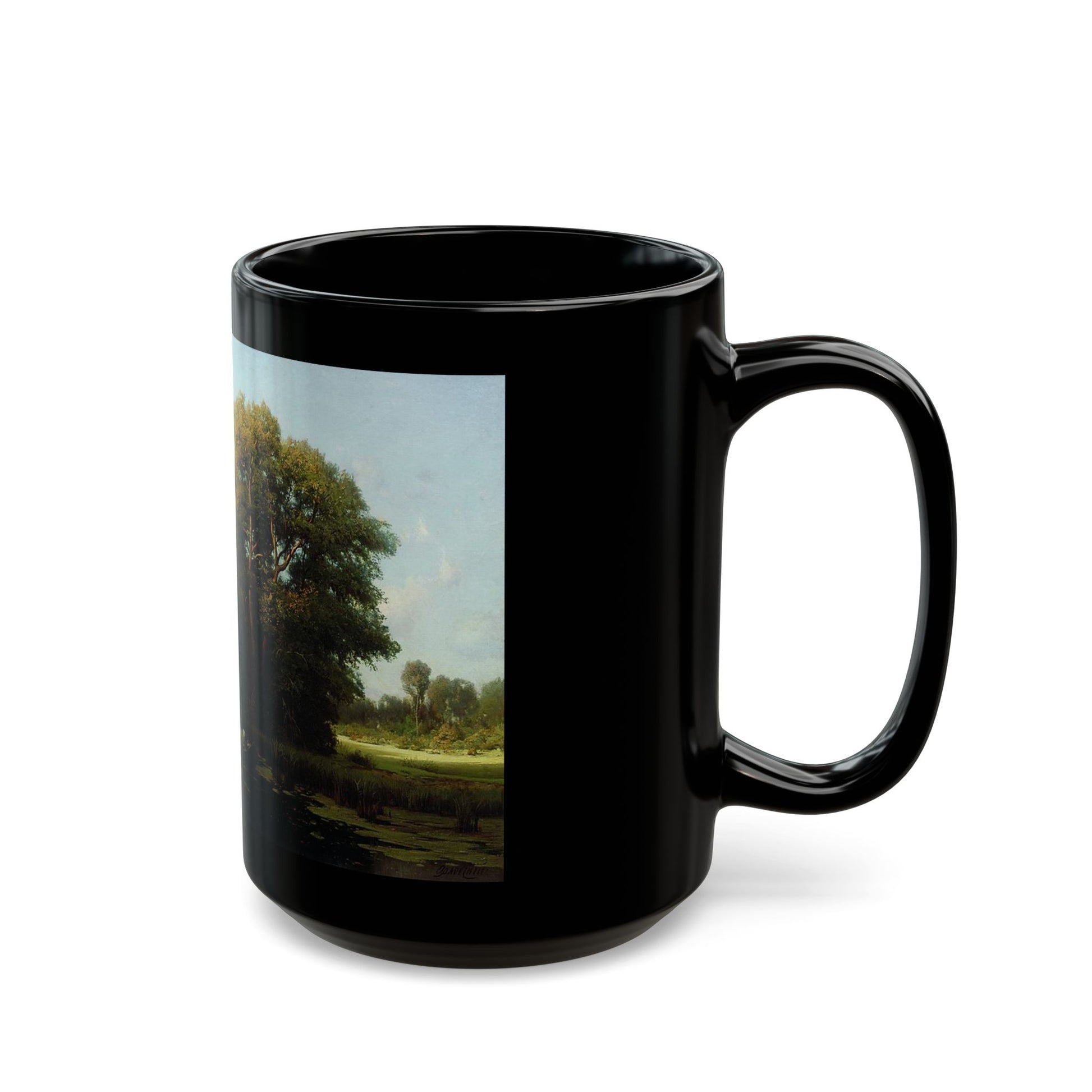 Vladimir Orlovsky (1842-1914) Landscape with Marsh - Black Coffee Mug-Go Mug Yourself