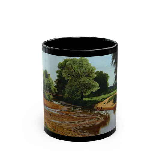 Vladimir Orlovsky (1842-1914) Summer Landscape - 1877 - Black Coffee Mug-11oz-Go Mug Yourself