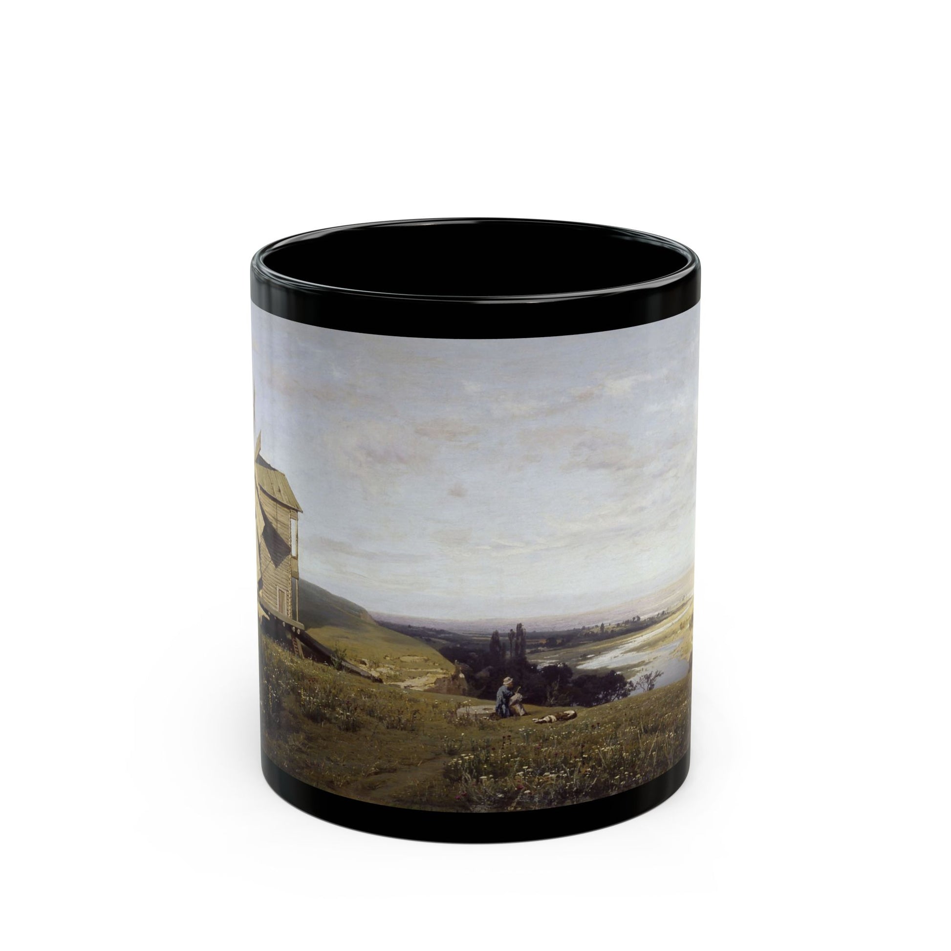 Vladimir Orlovsky (1842-1914) Ukranian Landscape -1882 - Black Coffee Mug-11oz-Go Mug Yourself