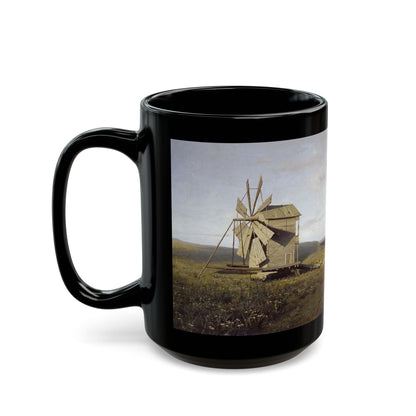 Vladimir Orlovsky (1842-1914) Ukranian Landscape -1882 - Black Coffee Mug-Go Mug Yourself