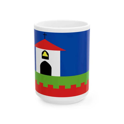 Vlajka obce Mutkov (Czech Republic) White Coffee Mug 15oz - Go Mug Yourself