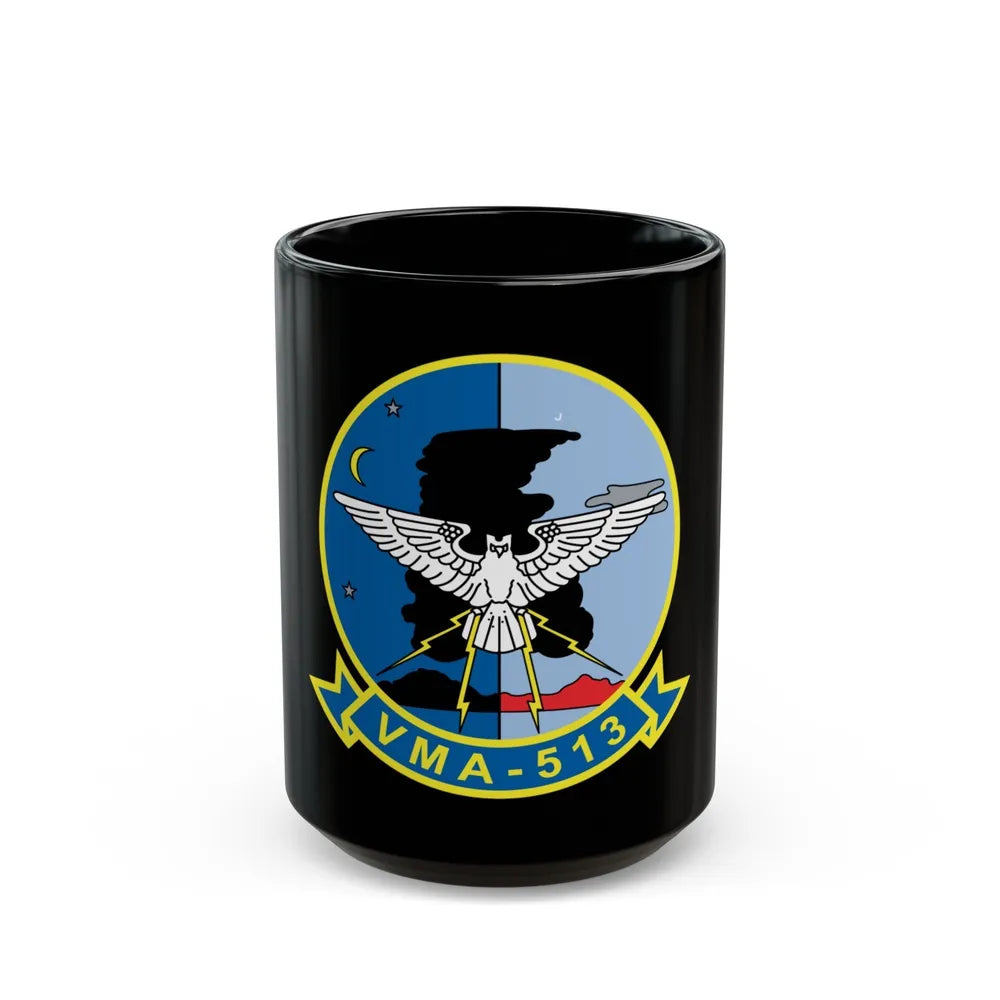 VMA 513 (USMC) Black Coffee Mug-15oz-Go Mug Yourself