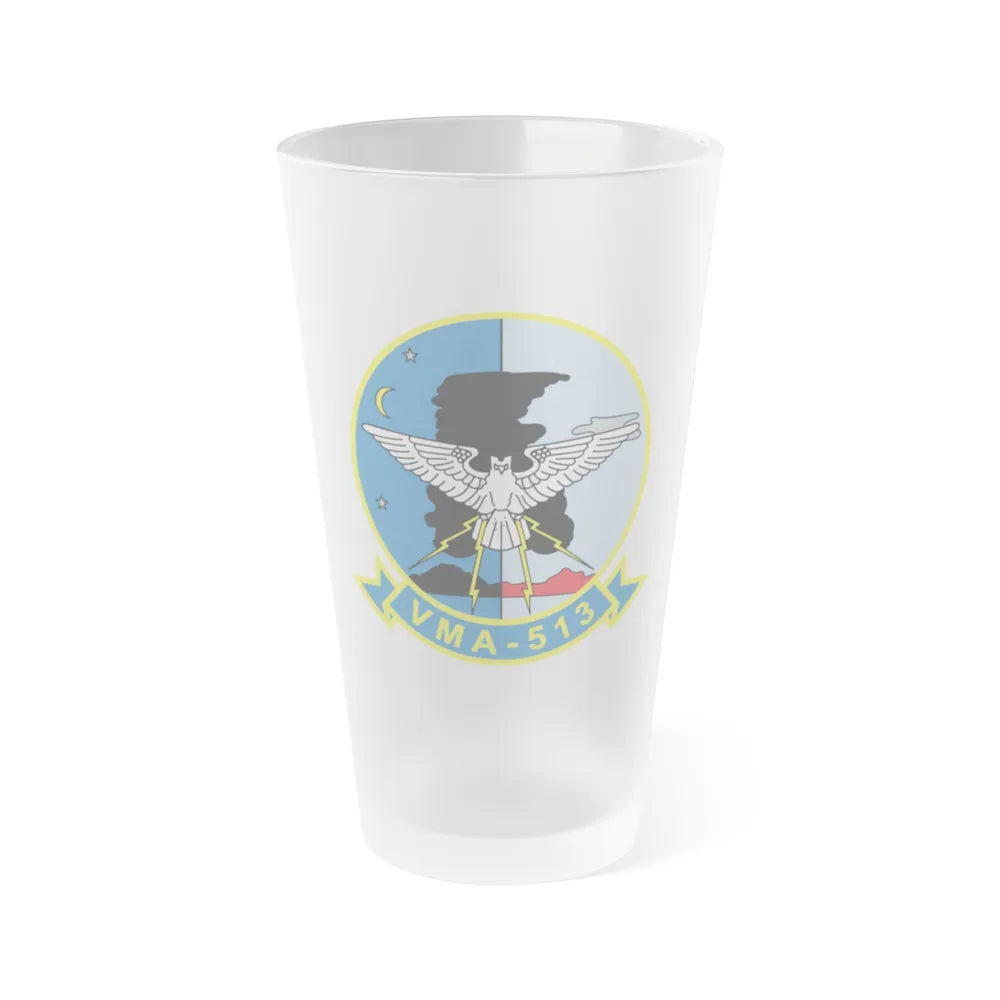 VMA 513 (USMC) Frosted Pint Glass 16oz-Go Mug Yourself