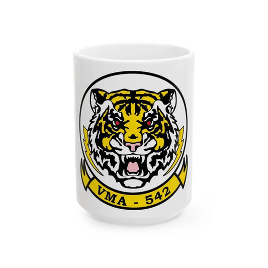 VMA 542 Tigers (USMC) White Coffee Mug 15oz - Go Mug Yourself