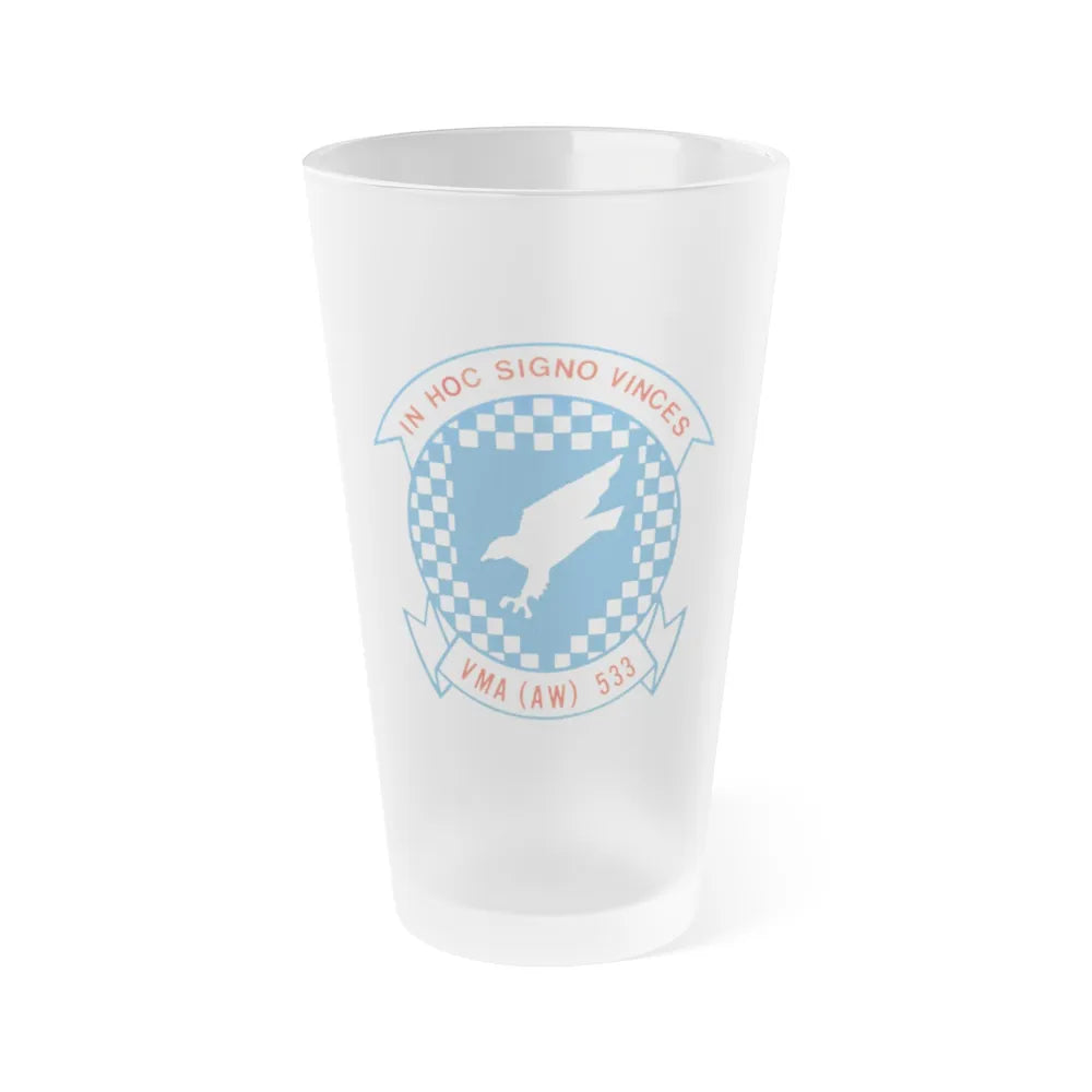 VMAAW 533 (USMC) Frosted Pint Glass 16oz-Go Mug Yourself