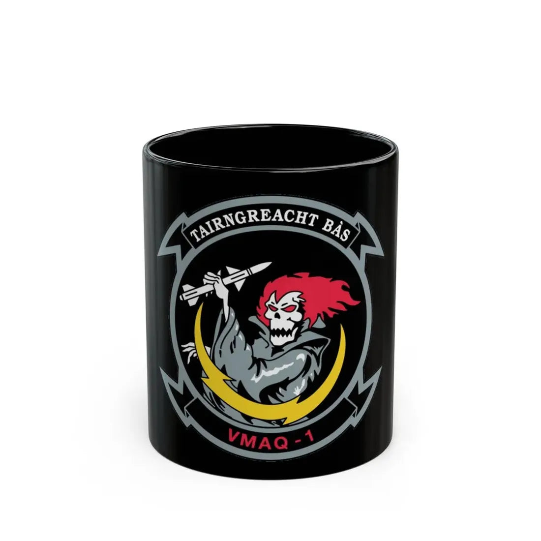 VMAQ 1 Marine Tactical Electronic Warfare Squadron 1 (USMC) Black Coffee Mug 11oz - Go Mug Yourself