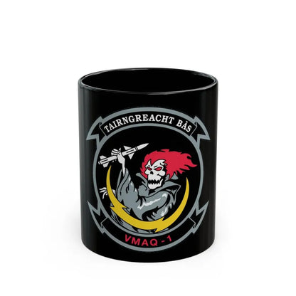 VMAQ 1 Marine Tactical Electronic Warfare Squadron 1 (USMC) Black Coffee Mug 11oz - Go Mug Yourself
