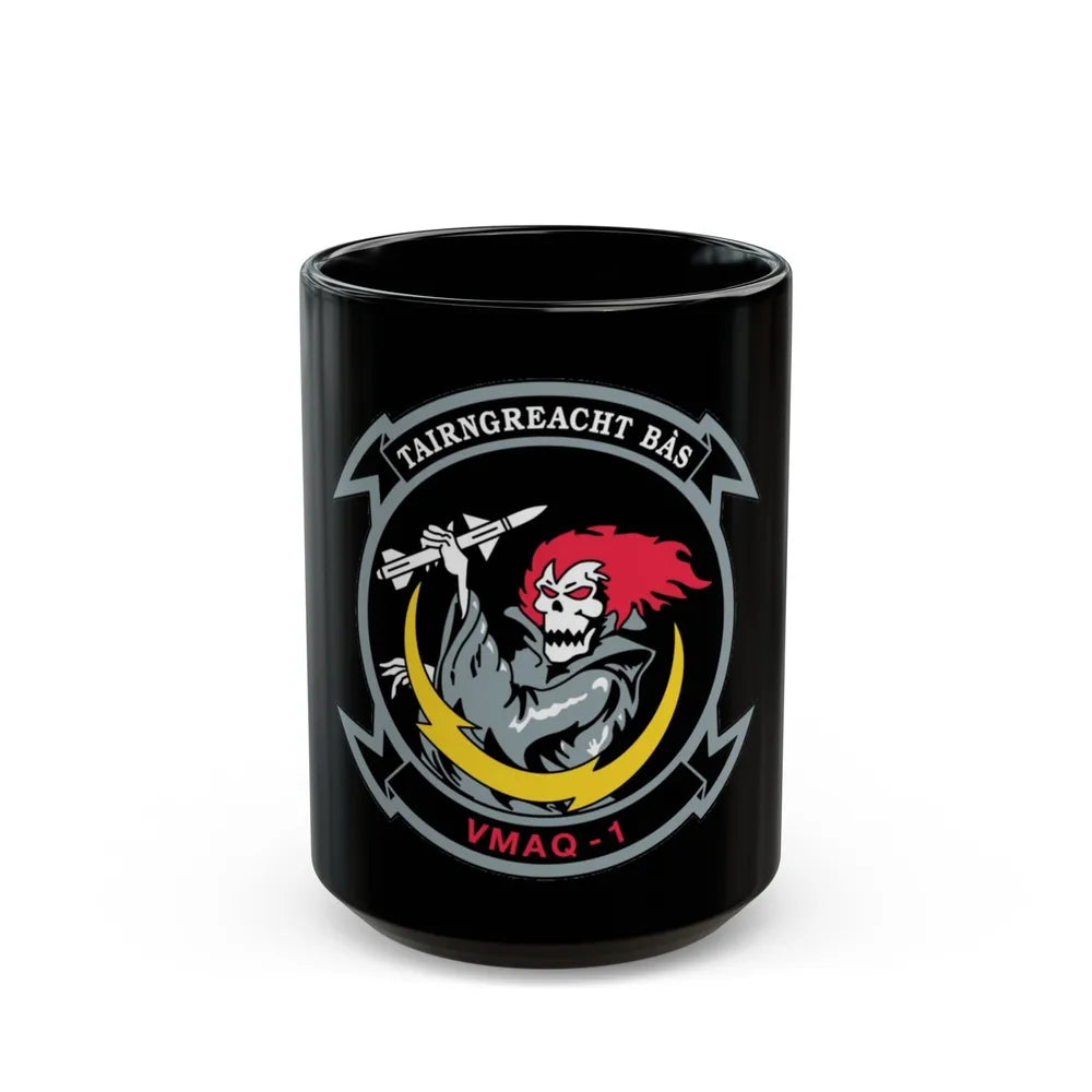 VMAQ 1 Marine Tactical Electronic Warfare Squadron 1 (USMC) Black Coffee Mug-15oz-Go Mug Yourself