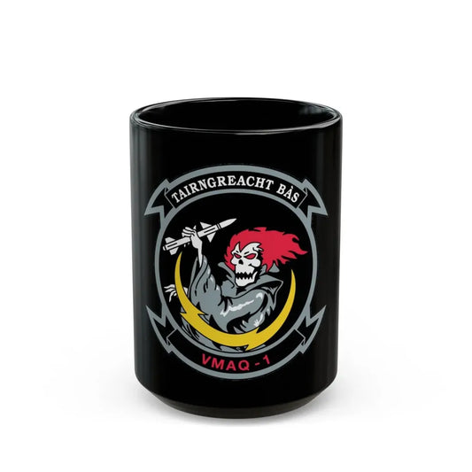 VMAQ 1 Marine Tactical Electronic Warfare Squadron 1 (USMC) Black Coffee Mug 15oz - Go Mug Yourself