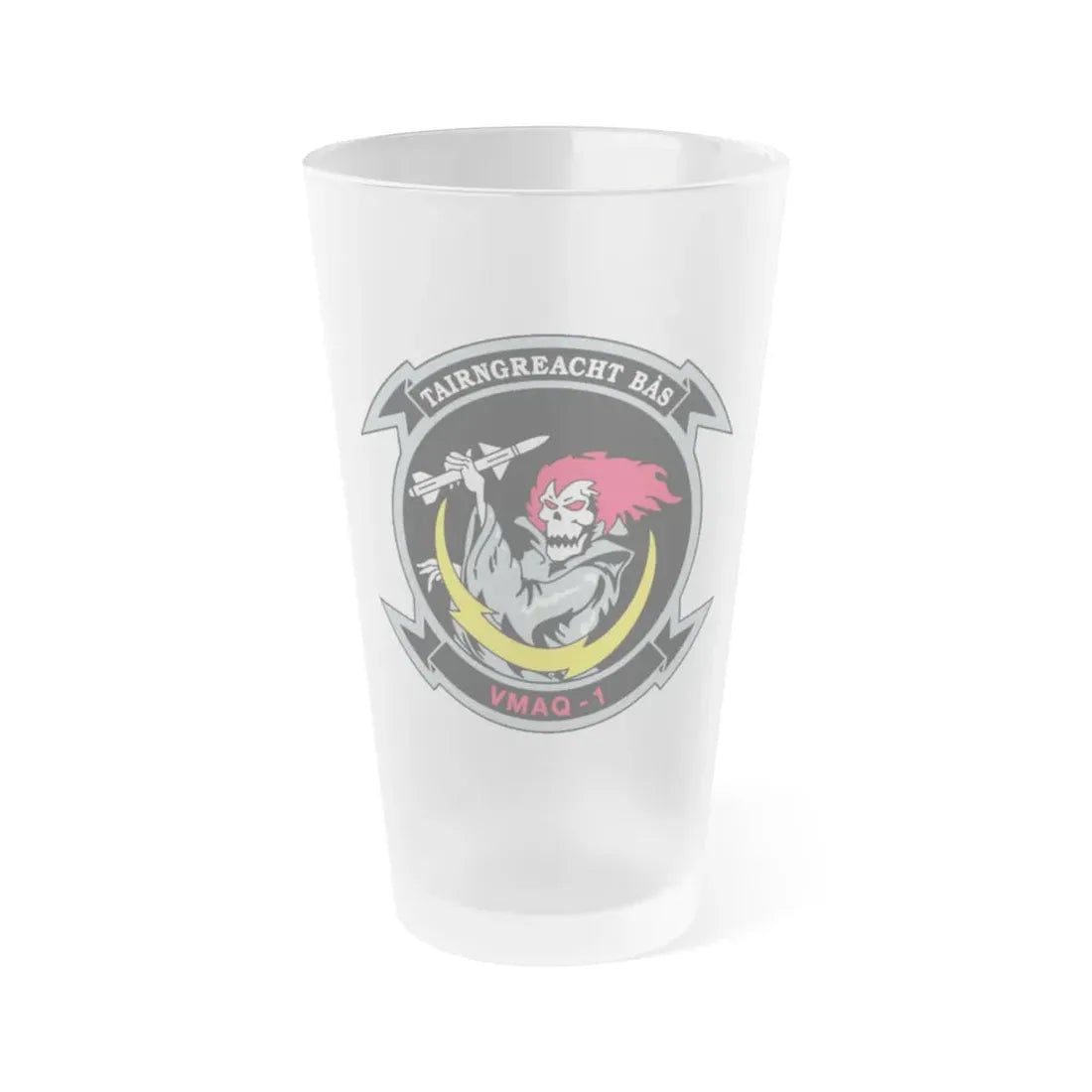 VMAQ 1 Marine Tactical Electronic Warfare Squadron 1 (USMC) Frosted Pint Glass 16oz Default Title - Go Mug Yourself
