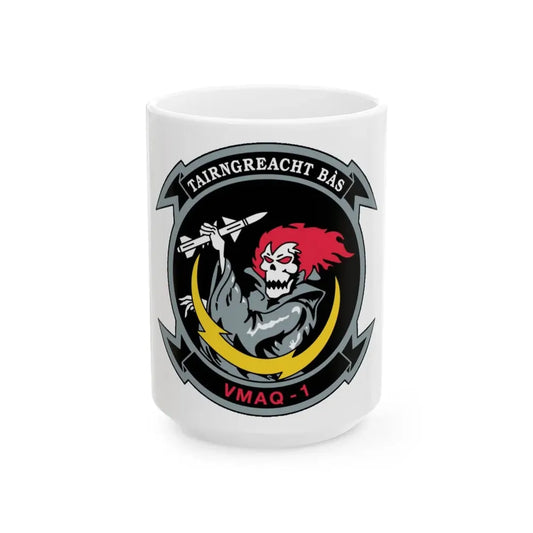 VMAQ 1 Marine Tactical Electronic Warfare Squadron 1 (USMC) White Coffee Mug 15oz - Go Mug Yourself