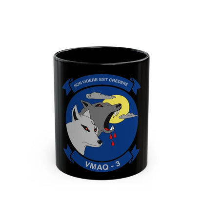 VMAQ 3 Marine Tactical Electronic Warfare Squadron 3 (USMC) Black Coffee Mug-11oz-Go Mug Yourself