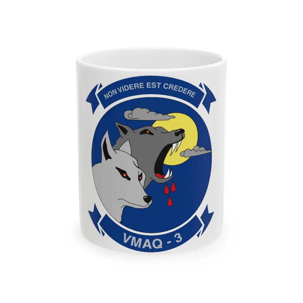 VMAQ 3 Marine Tactical Electronic Warfare Squadron 3 (USMC) White Coffee Mug-11oz-Go Mug Yourself