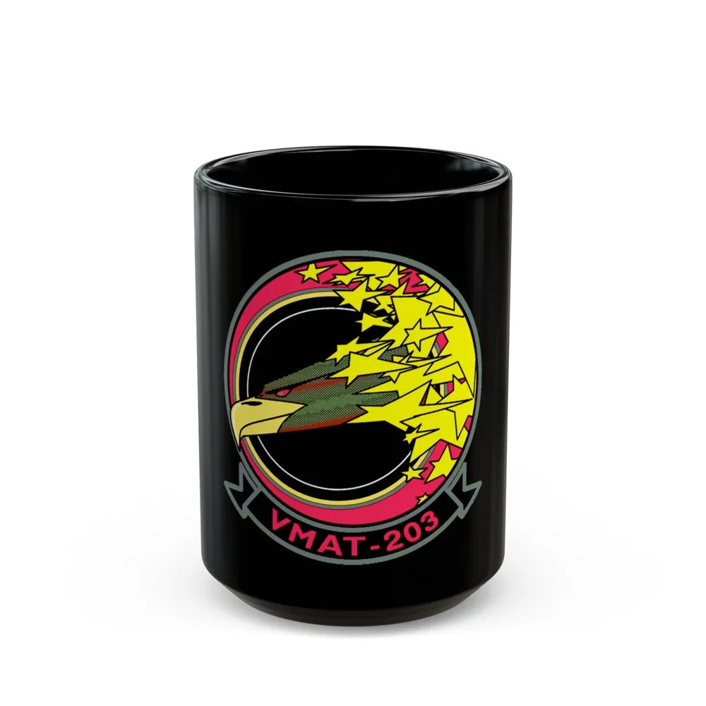 VMAT 203 (USMC) Black Coffee Mug-15oz-Go Mug Yourself