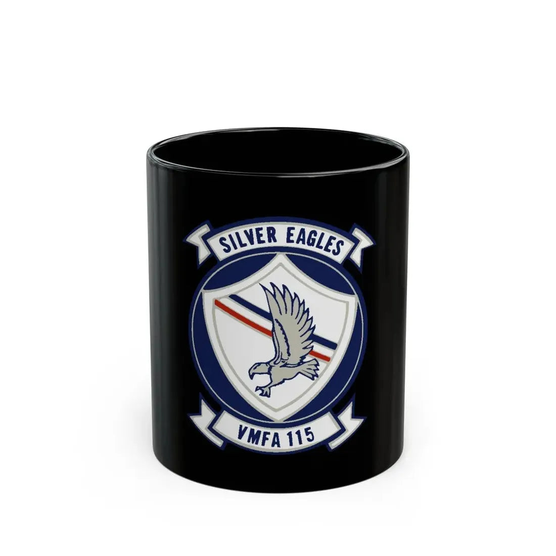 VMFA 115 Silver Eagles (USMC) Black Coffee Mug 11oz - Go Mug Yourself