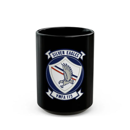 VMFA 115 Silver Eagles (USMC) Black Coffee Mug 15oz - Go Mug Yourself