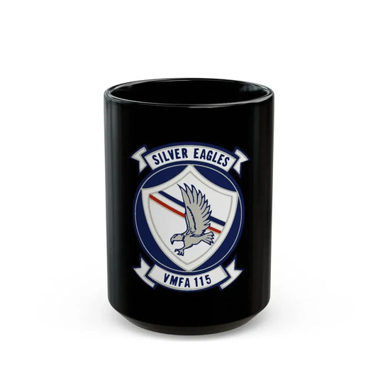 VMFA 115 Silver Eagles (USMC) Black Coffee Mug 15oz - Go Mug Yourself