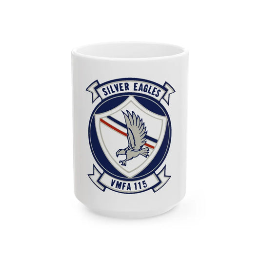 VMFA 115 Silver Eagles (USMC) White Coffee Mug-15oz-Go Mug Yourself