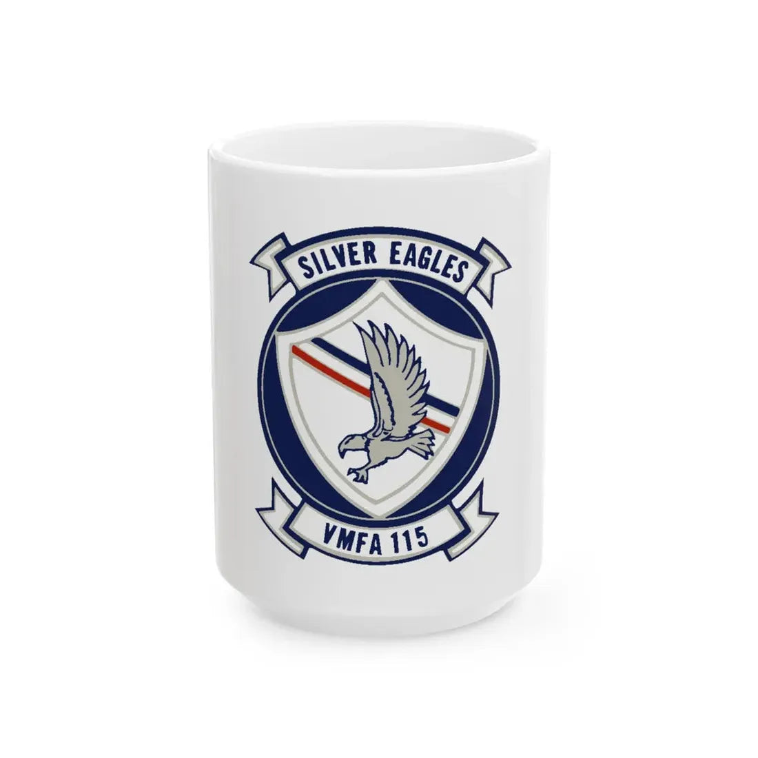 VMFA 115 Silver Eagles (USMC) White Coffee Mug 15oz - Go Mug Yourself