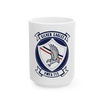 VMFA 115 Silver Eagles (USMC) White Coffee Mug 15oz - Go Mug Yourself