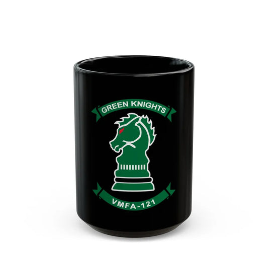 VMFA 121 Green Knights (USMC) Black Coffee Mug-15oz-Go Mug Yourself