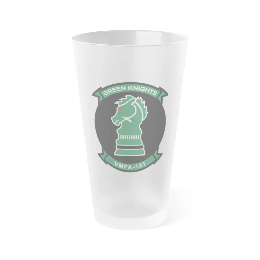 VMFA 121 Green Knights (USMC) Frosted Pint Glass 16oz Default Title - Go Mug Yourself