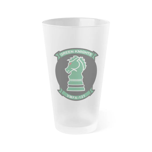 VMFA 121 Green Knights (USMC) Frosted Pint Glass 16oz-Go Mug Yourself