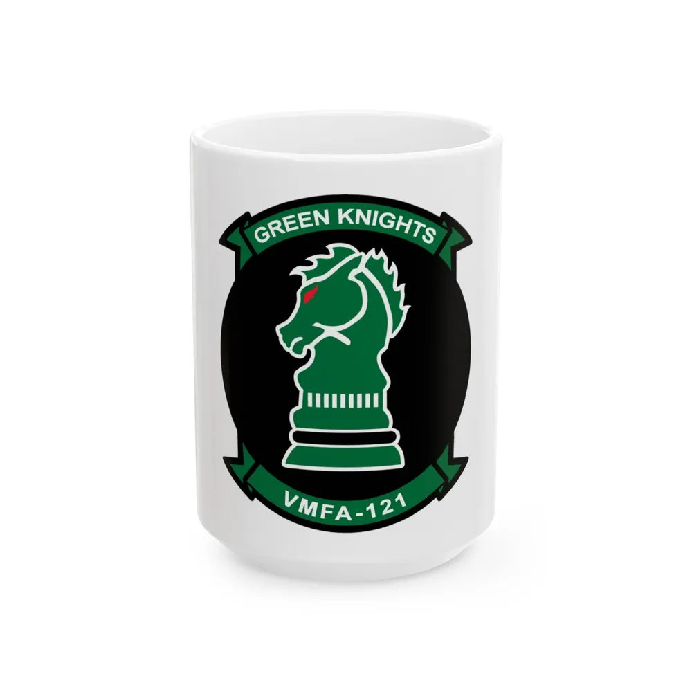 VMFA 121 Green Knights (USMC) White Coffee Mug-15oz-Go Mug Yourself