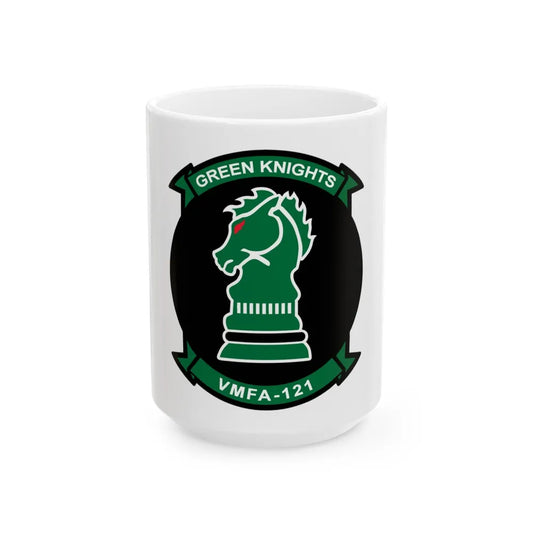 VMFA 121 Green Knights (USMC) White Coffee Mug-15oz-Go Mug Yourself