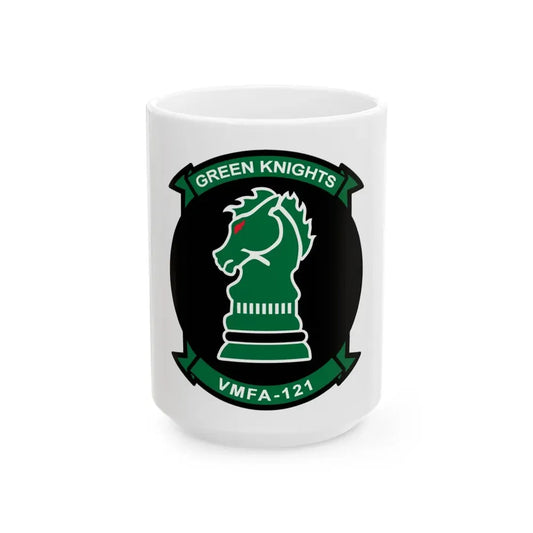 VMFA 121 Green Knights (USMC) White Coffee Mug 15oz - Go Mug Yourself