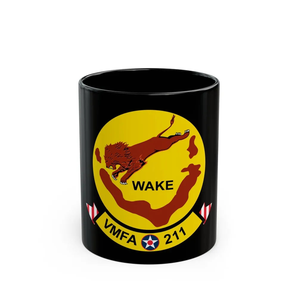 VMFA 211 Wake Island (USMC) Black Coffee Mug-11oz-Go Mug Yourself