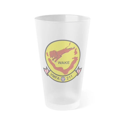 VMFA 211 Wake Island (USMC) Frosted Pint Glass 16oz-Go Mug Yourself