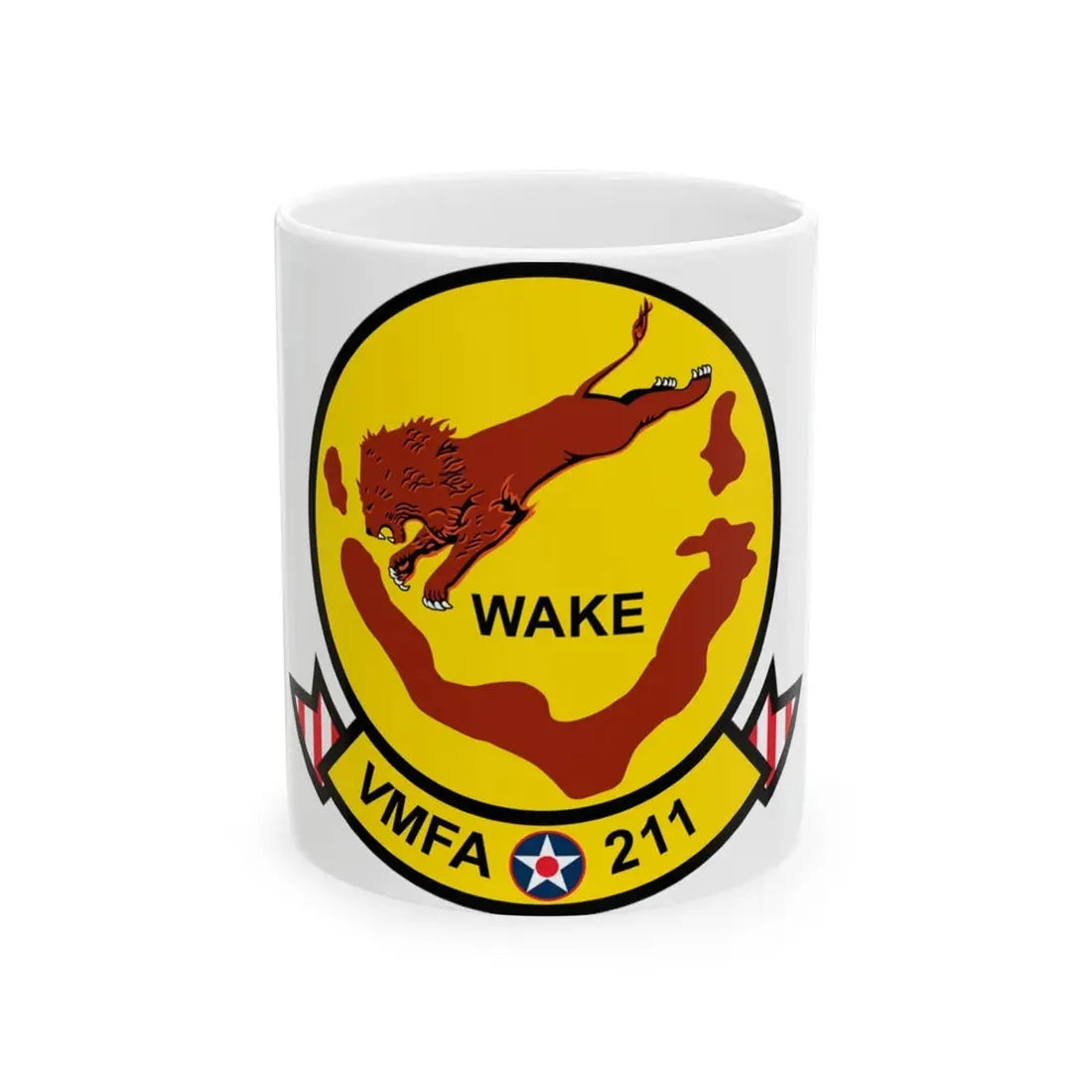 VMFA 211 Wake Island (USMC) White Coffee Mug 11oz - Go Mug Yourself