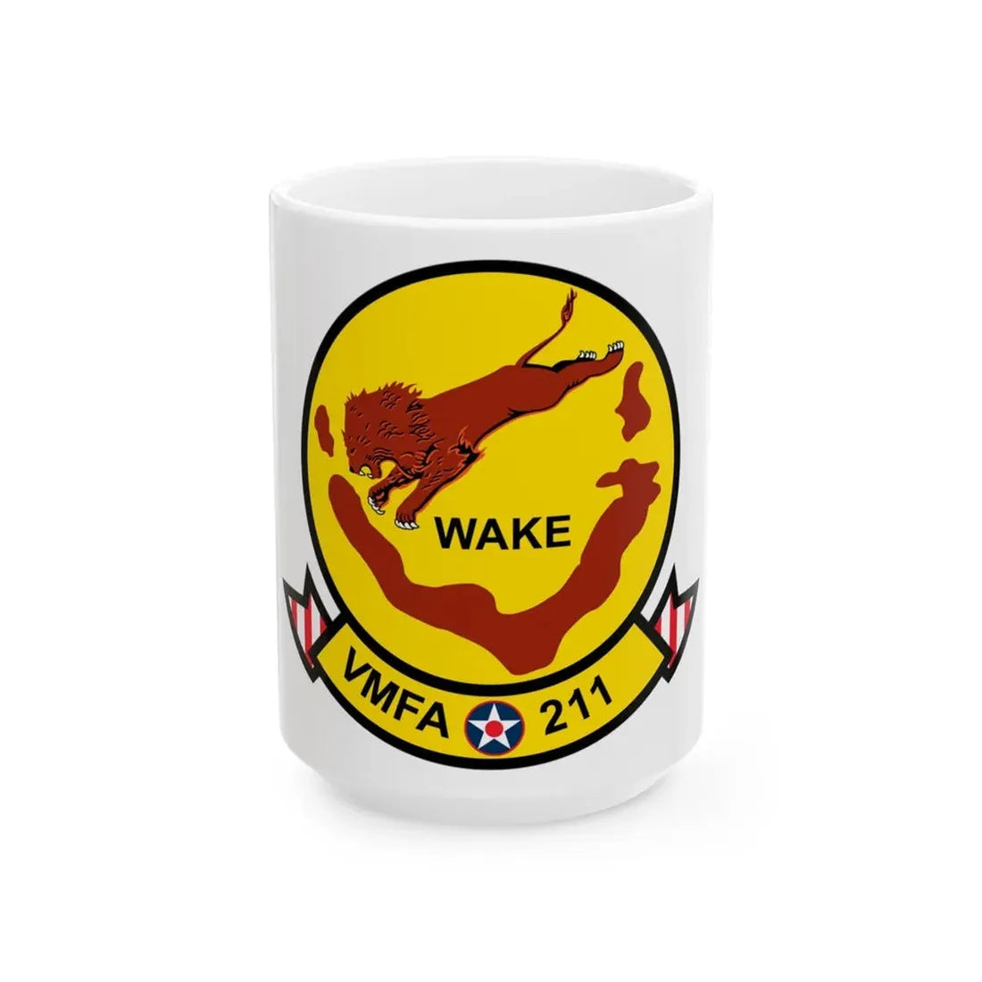 VMFA 211 Wake Island (USMC) White Coffee Mug 15oz - Go Mug Yourself